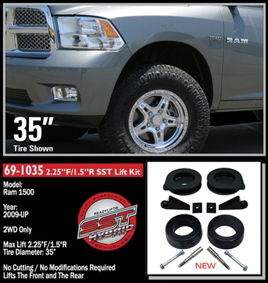 2009-2011 Dodge Ram 1500 2WD  Front 2.25", Rear 1.5" Inch Lift Kit -- 69-1035
