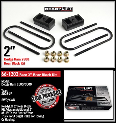 ReadyLift 2003-2014 Dodge Ram 2500/3500 2 inch Rear Block Kit -- 66-1202