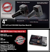 2011-2016 Ford F250 4WD ReadyLift 4 Inch Rear Block Kit -- 66-2014