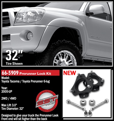2005-2012 Toyota Tacoma 2WD/4WD 6 Lug PreRunner Look 2.75