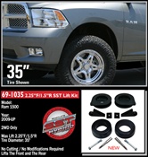 2009-2011 Dodge Ram 1500 2WD  Front 2.25", Rear 1.5" Inch Lift Kit -- 69-1035