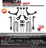 ReadyLift SST Lift Kit 2011-2016 3.5"-4" Front/ 1" Rear GM 2500/3500HD SRW 2WD/4WD -- 69-3411
